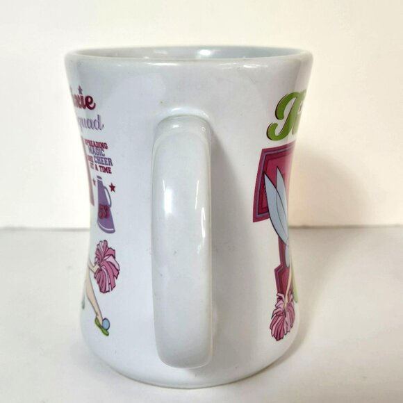Tinker Bell Coffee Mug Cup Disney Store Tink Pixie Squad Cheer Pink Green - Picture 4 of 9